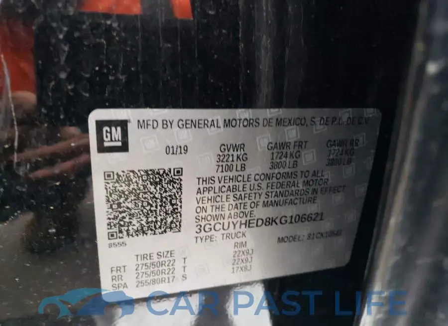 3GCUYHED8KG106621# 12