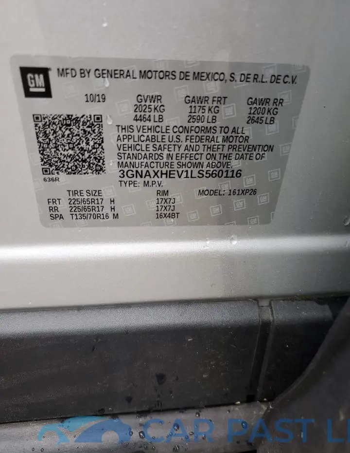 3GNAXHEV1LS560116# 12