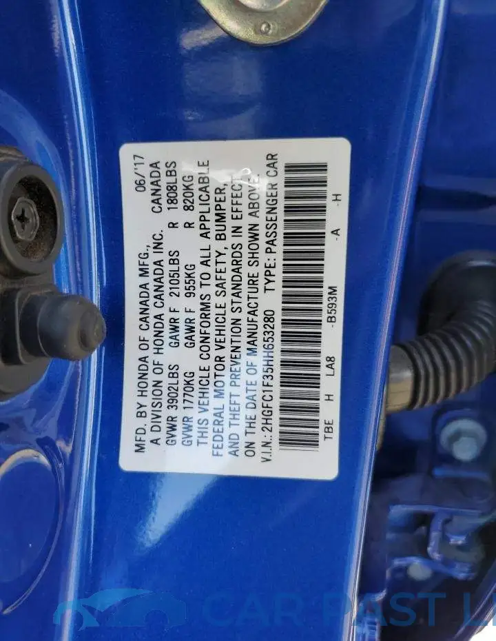 2HGFC1F35HH653280# 12
