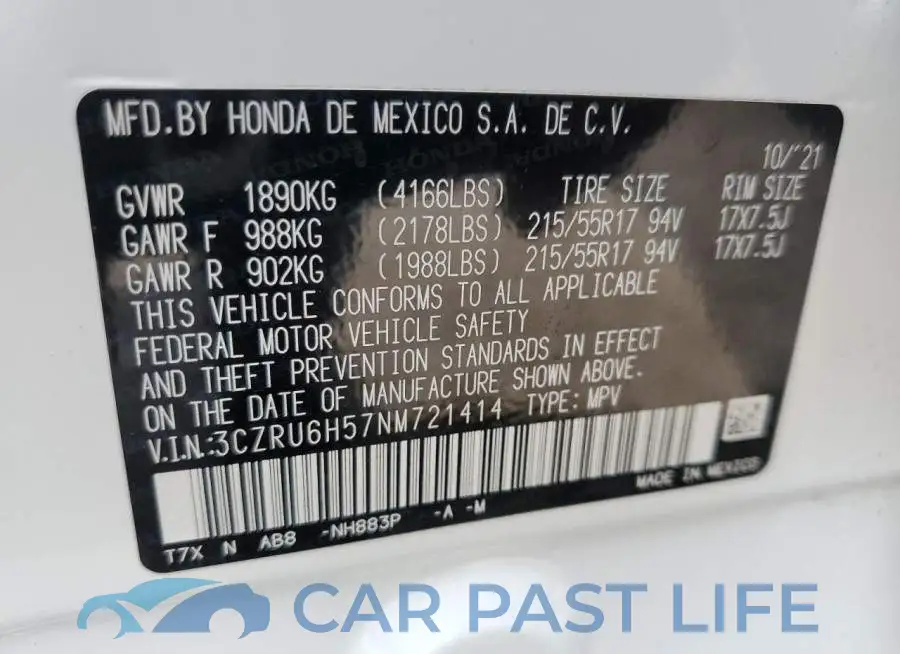 3CZRU6H57NM721414# 13