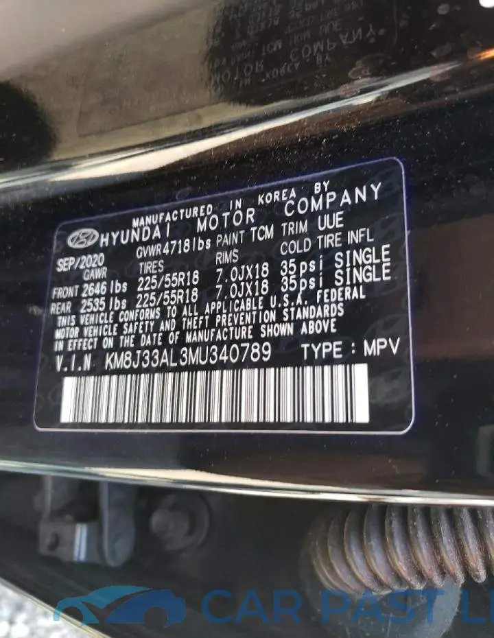 KM8J33AL3MU340789# 12