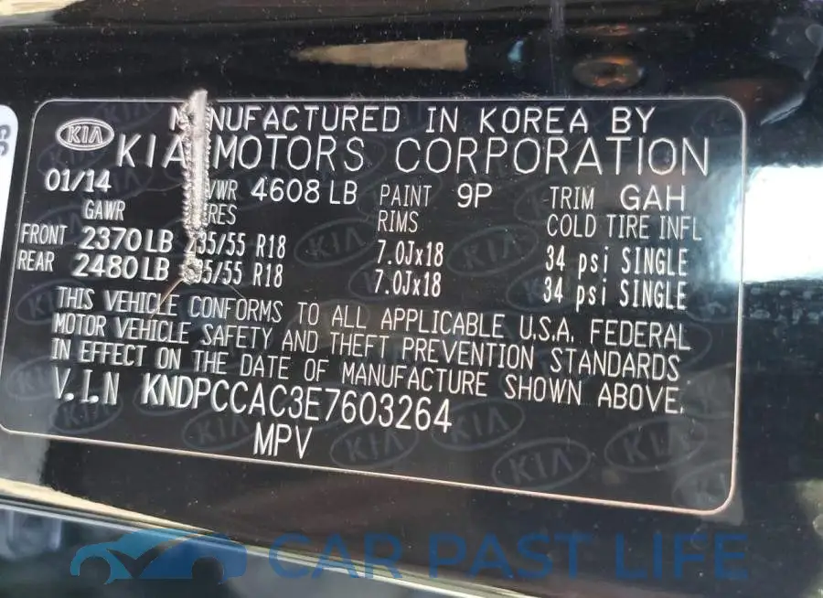 KNDPCCAC3E7603264# 12