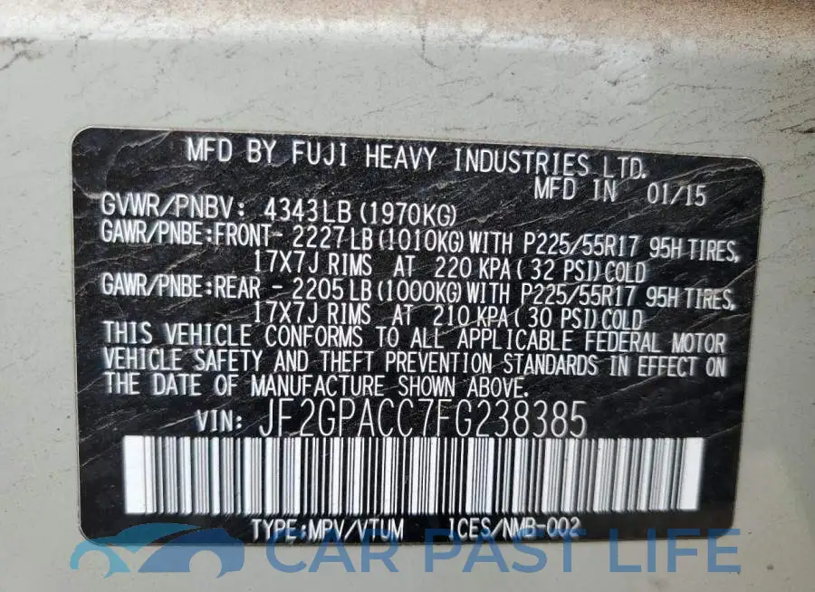 JF2GPACC7FG238385# 13