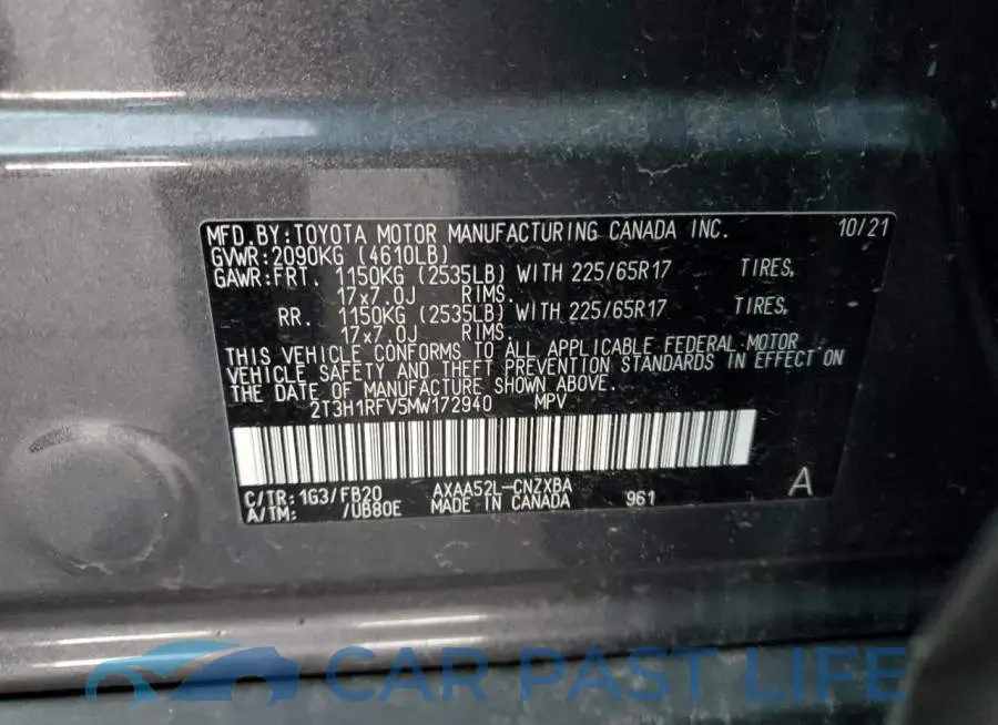 2T3H1RFV5MW172940# 13
