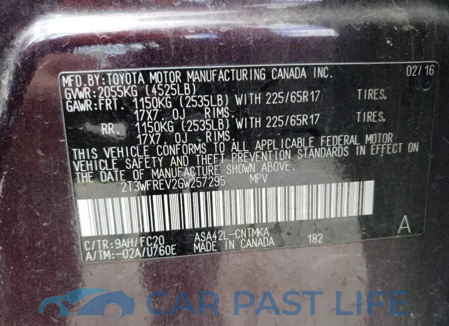 2T3WFREV2GW257295# 12