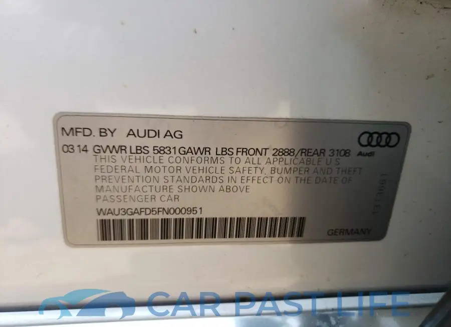 WAU3GAFD5FN000951# 12