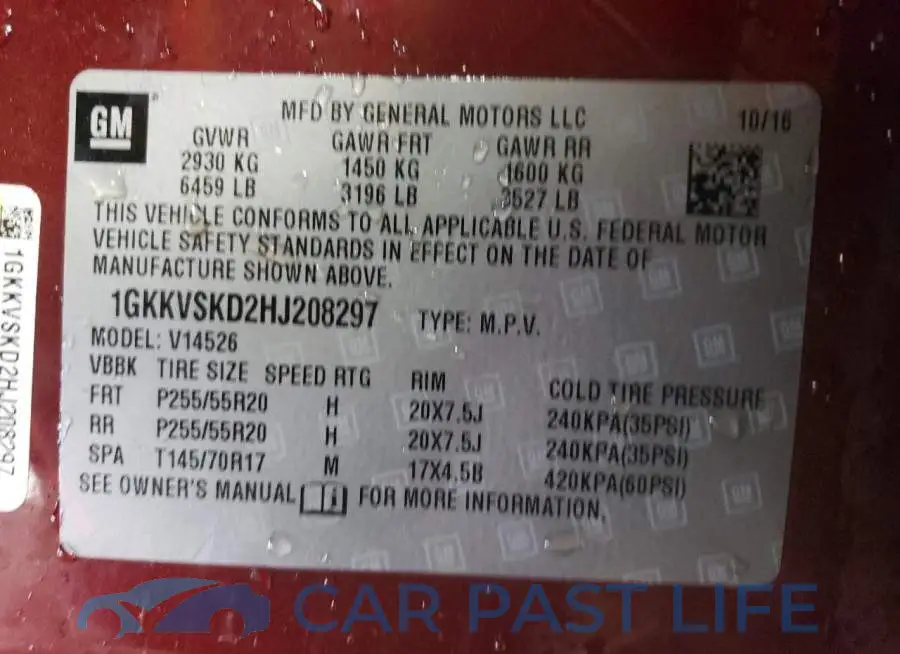 1GKKVSKD2HJ208297# 14