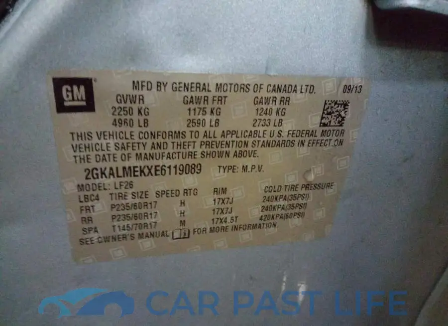 2GKALMEKXE6119089# 13