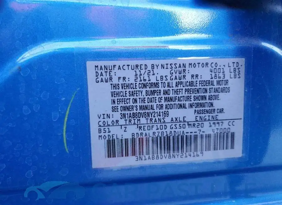 3N1AB8DV8NY214169# 12