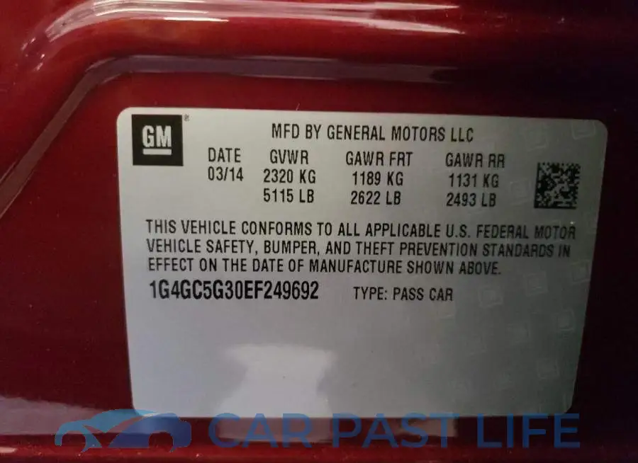 1G4GC5G30EF249692# 12