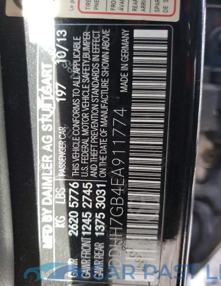 WDDHH7GB4EA911774# 12
