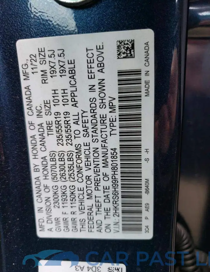 2HKRS6H99PH801854# 13