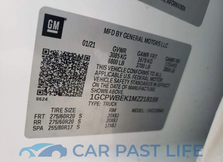 1GCPWBEK1MZ218159# 13