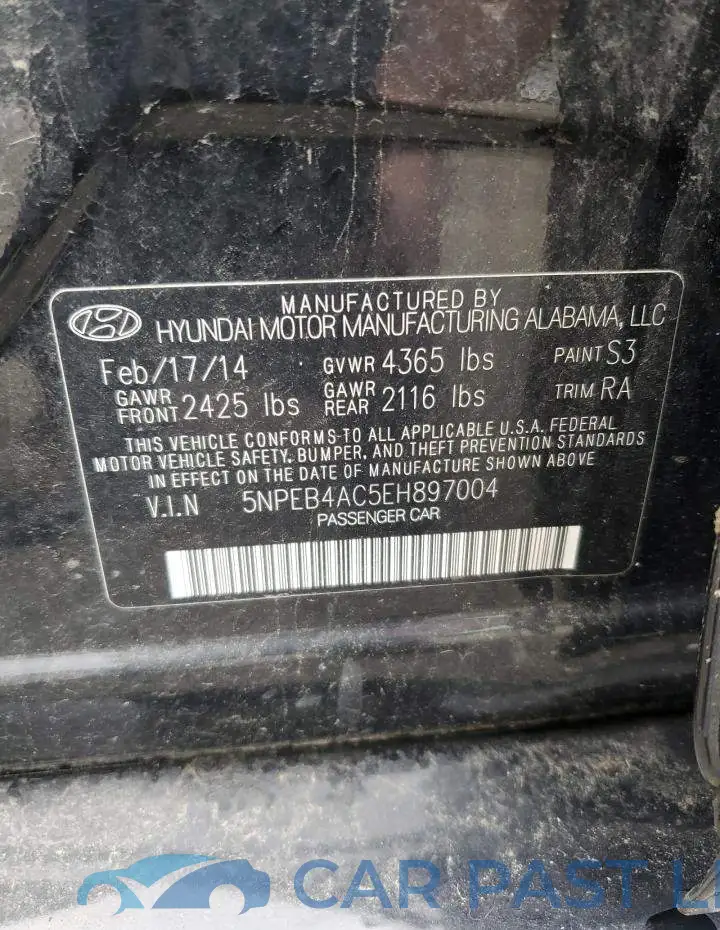 5NPEB4AC5EH897004# 12