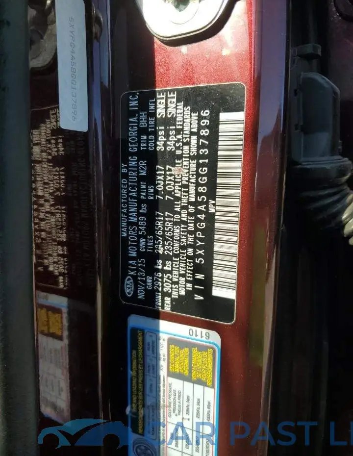 5XYPG4A58GG137896# 12