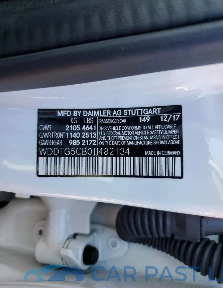 WDDTG5CB0JJ482134# 12