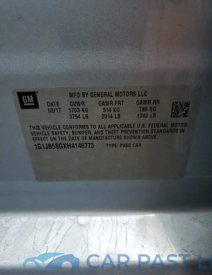 1G1JB5SGXH4148773# 12