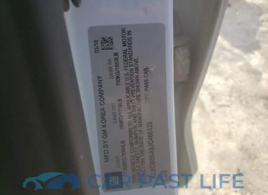 KL8CB6SA9JC466423# 12