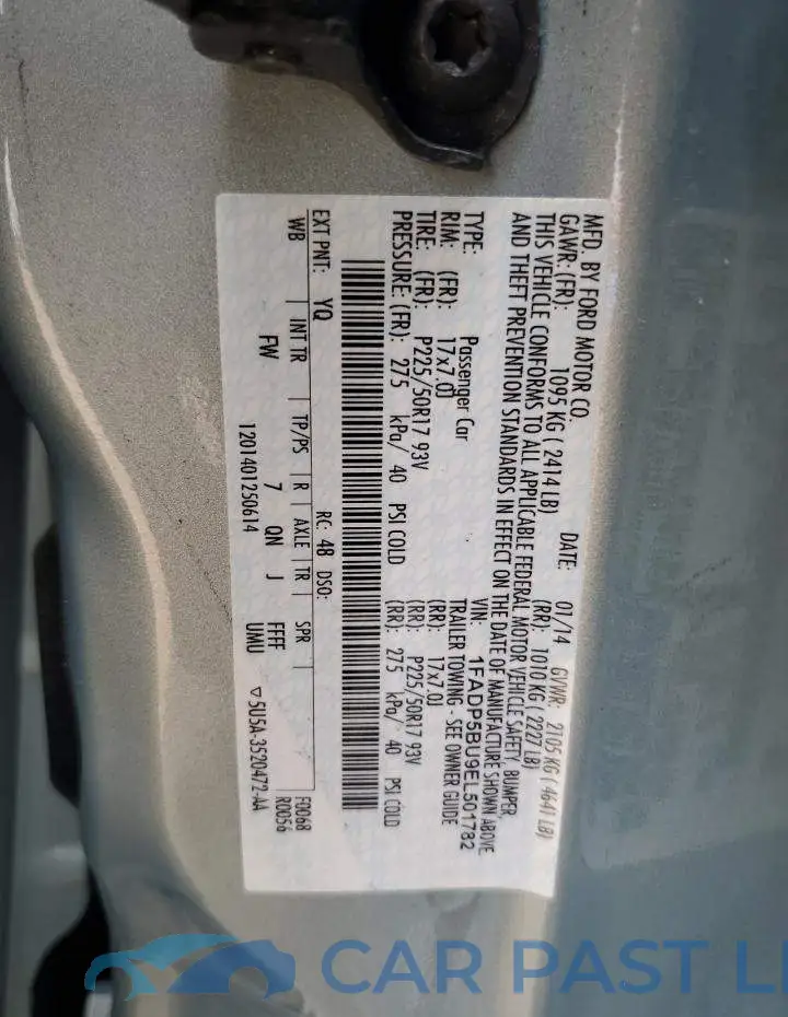 1FADP5BU9EL501782# 12