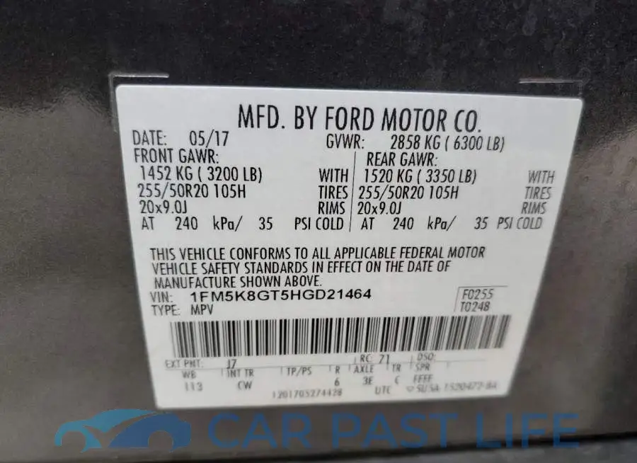1FM5K8GT5HGD21464# 13