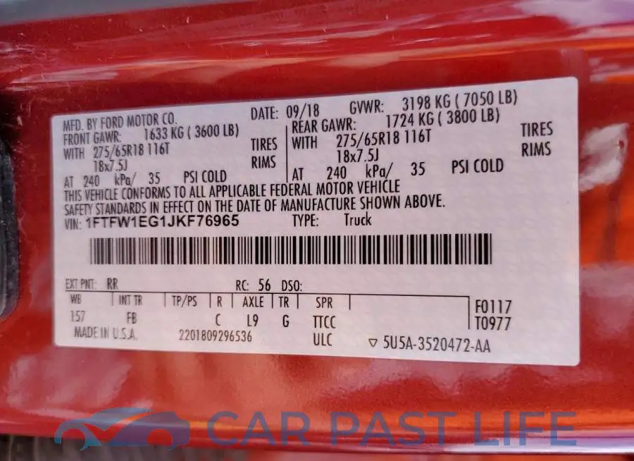 1FTFW1EG1JKF76965# 12
