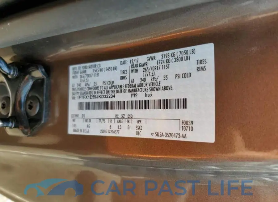 1FTFX1E59JKD32234# 12