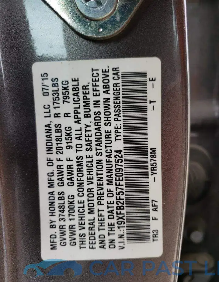 19XFB2F57FE097524# 13