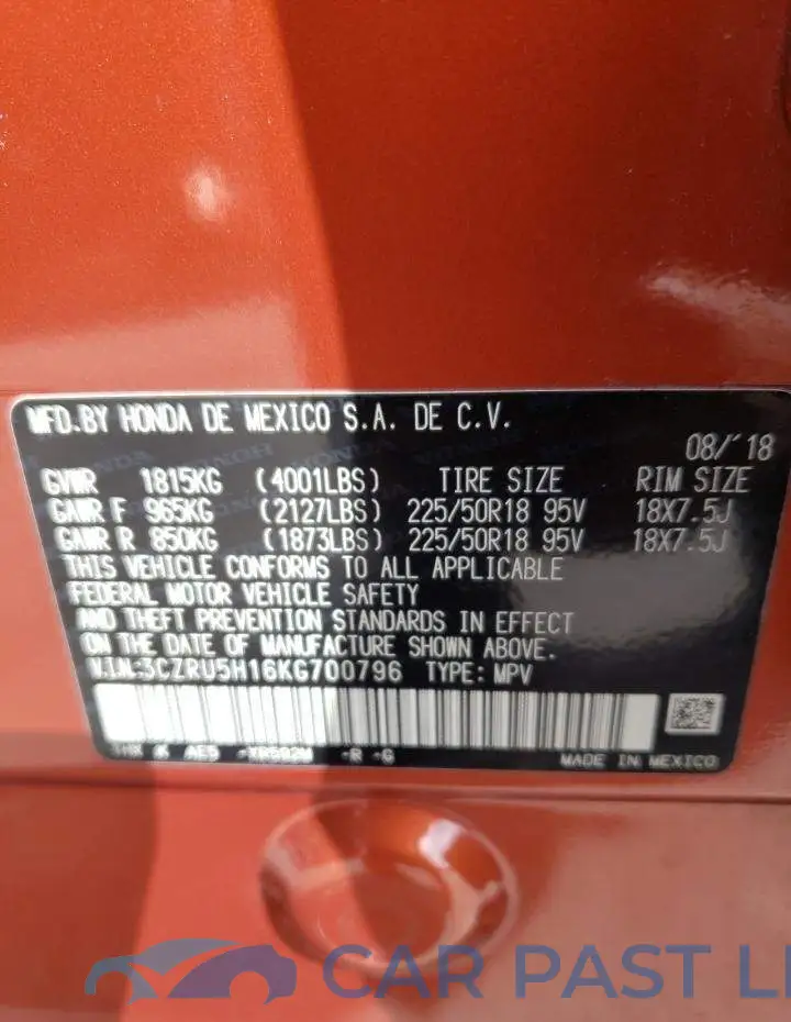 3CZRU5H16KG700796# 14