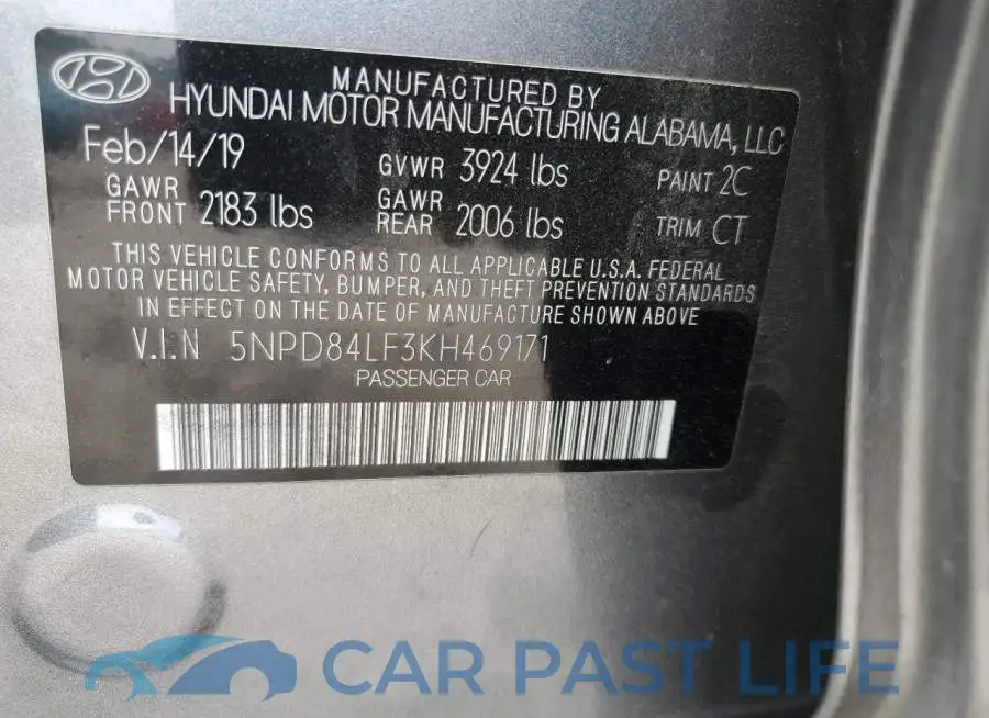 5NPD84LF3KH469171# 12