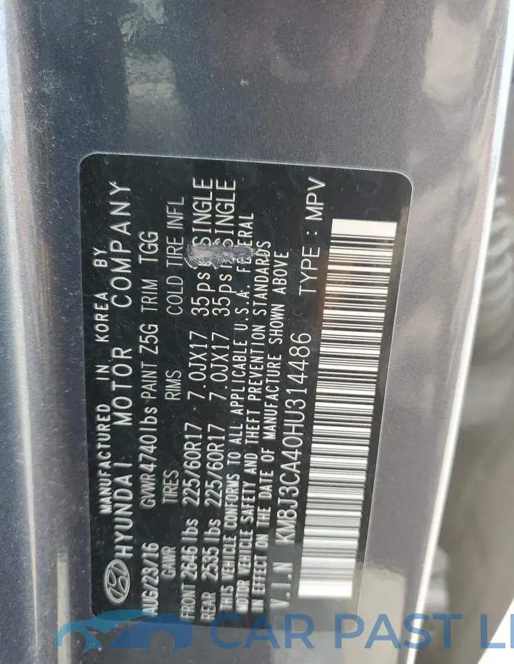 KM8J3CA40HU314486# 13