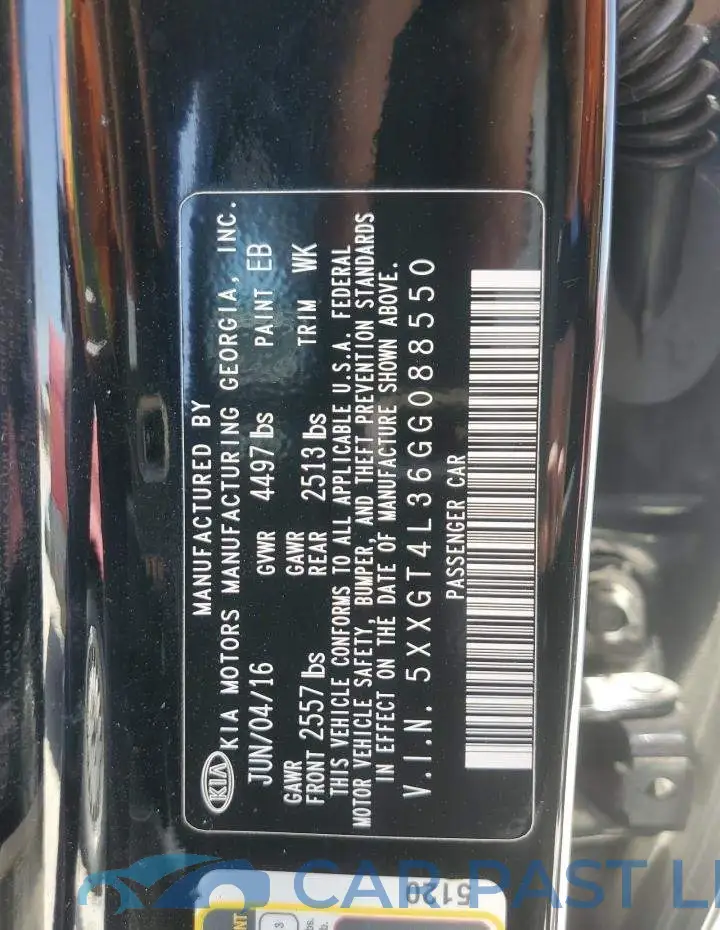 5XXGT4L36GG088550# 12