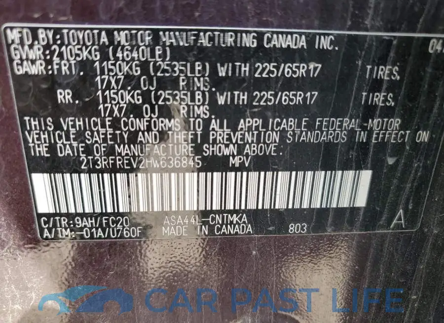 2T3RFREV2HW636845# 13