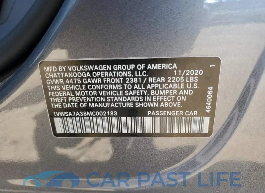 1VWSA7A38MC002183# 12