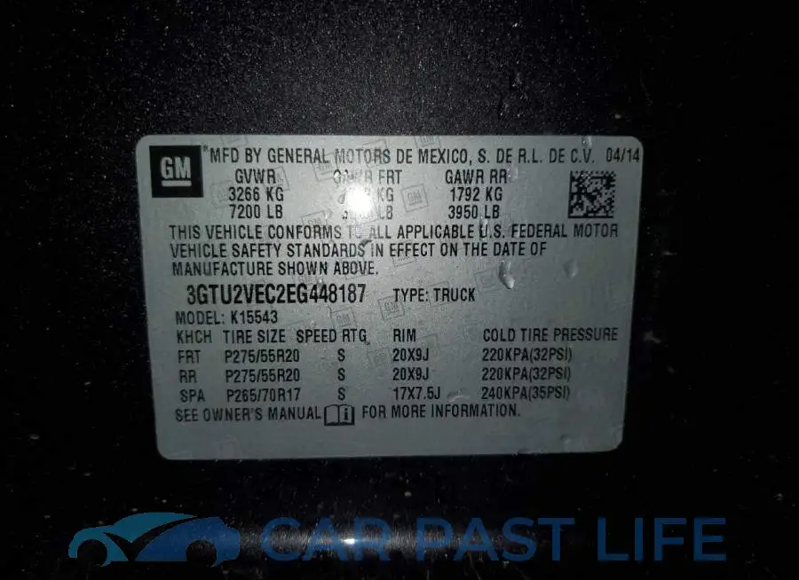 3GTU2VEC2EG448187# 12