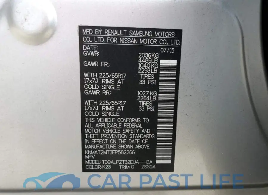 KNMAT2MT3FP582266# 13