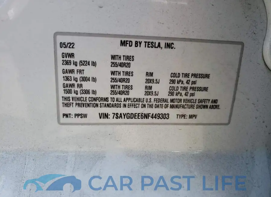 7SAYGDEE6NF449303# 13