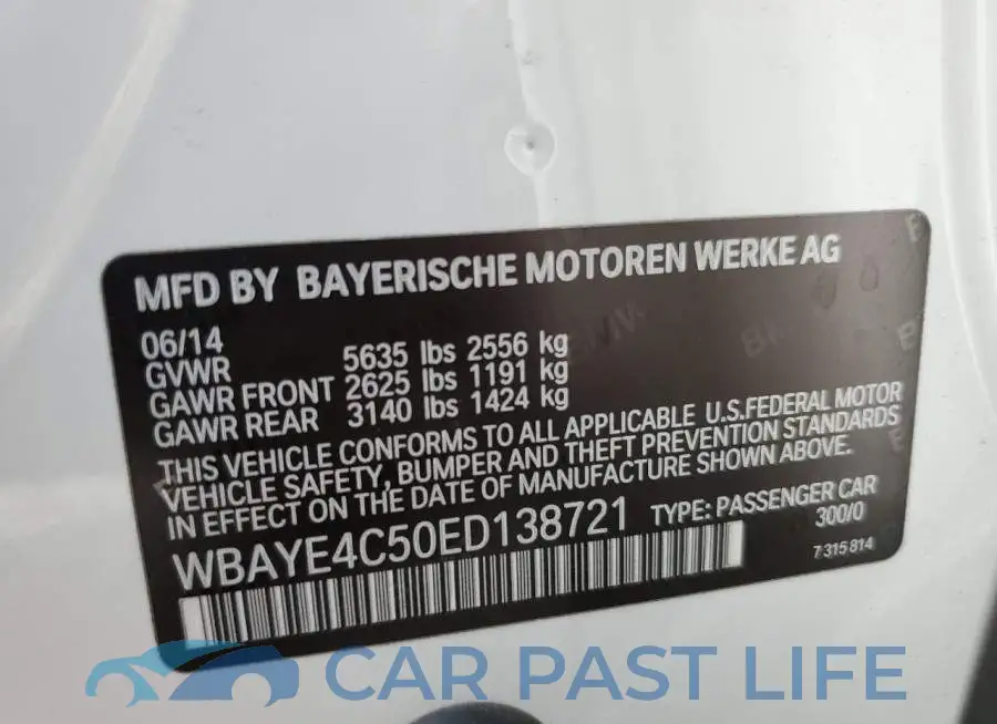 WBAYE4C50ED138721# 12