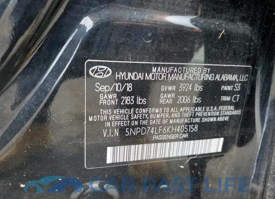 5NPD74LF6KH405158# 12