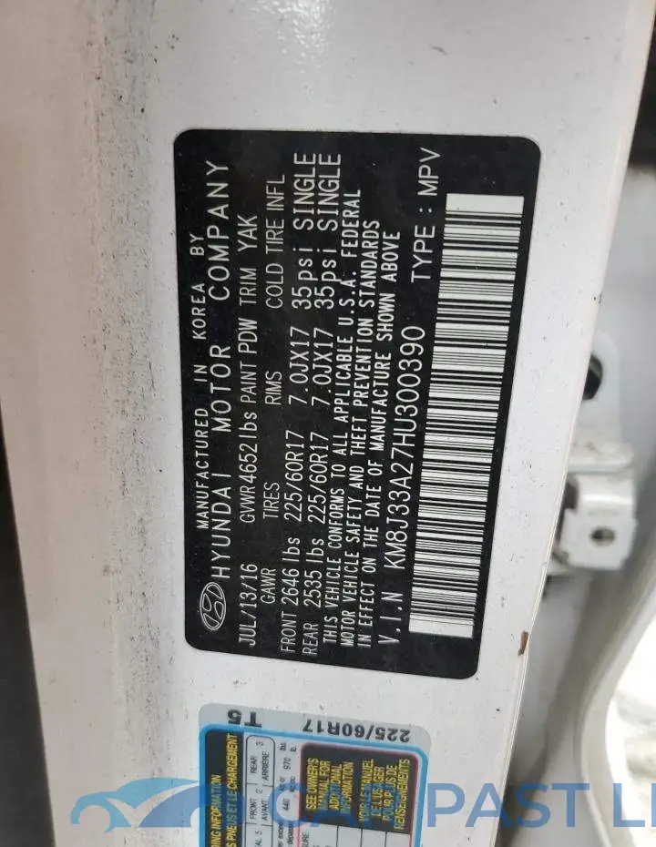KM8J33A27HU300390# 12