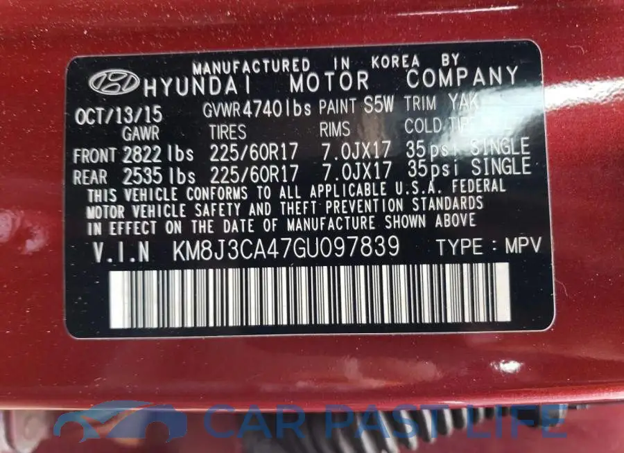 KM8J3CA47GU097839# 13
