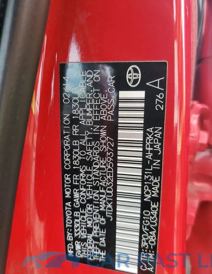 JTDKTUD32ED593727# 12