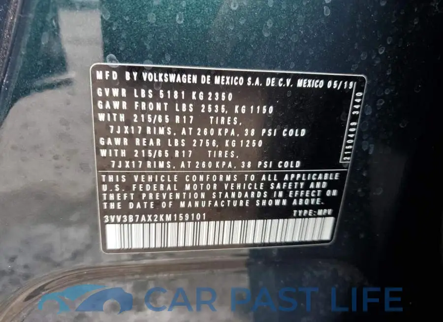 3VV3B7AX2KM159101# 13