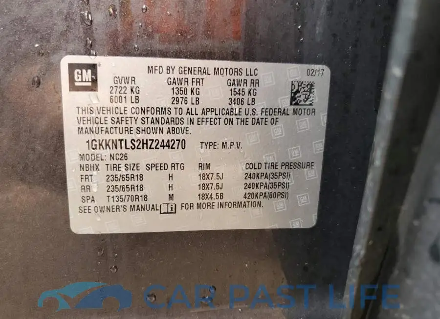 1GKKNTLS2HZ244270# 13