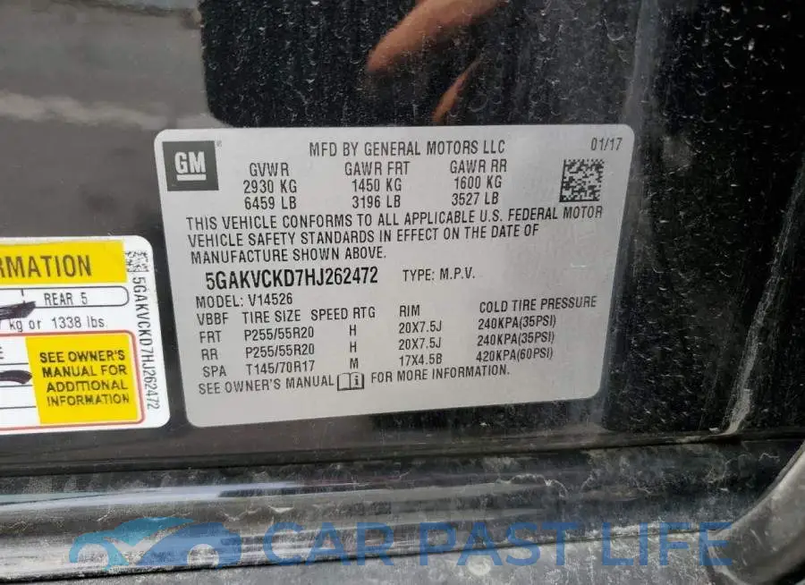 5GAKVCKD7HJ262472# 13