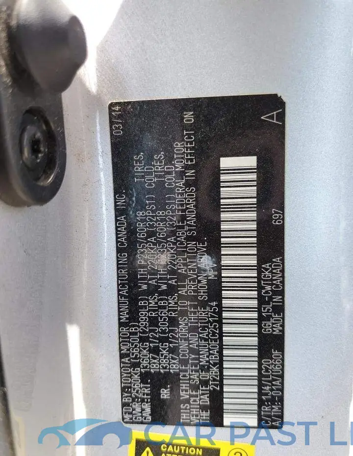 2T2BK1BA0EC251754# 13