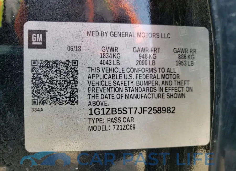 1G1ZB5ST7JF258982# 12