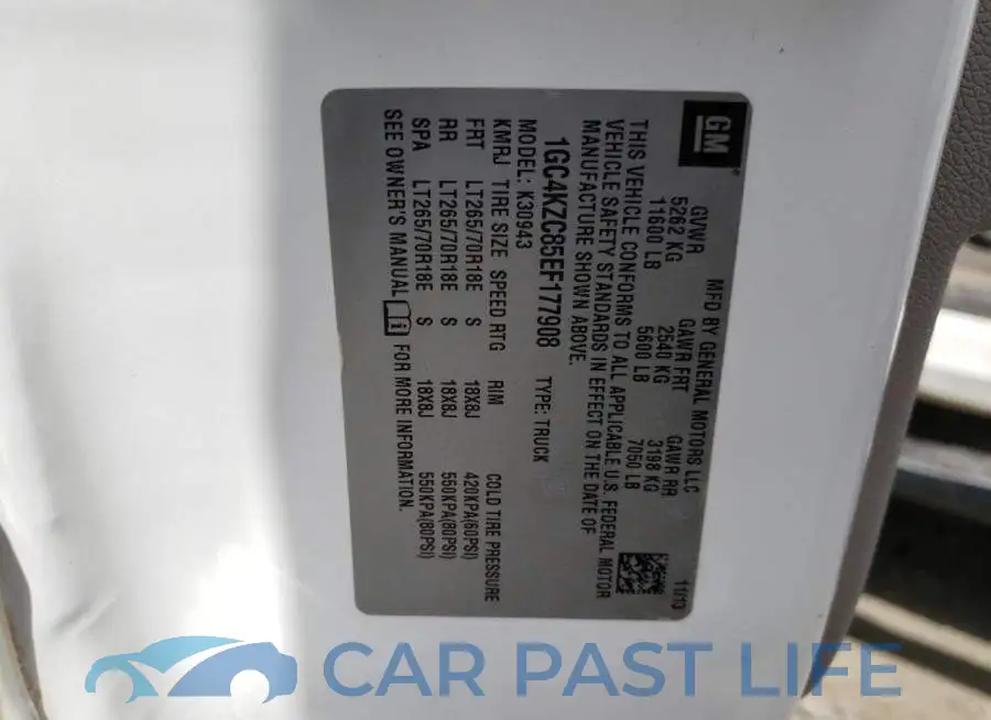 1GC4KZC85EF177908# 12