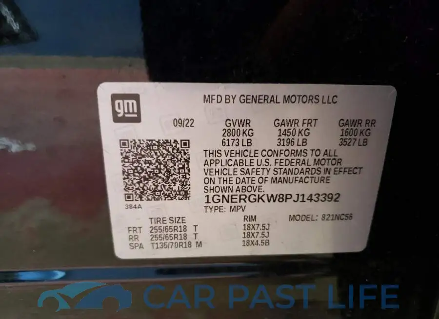 1GNERGKW8PJ143392# 14
