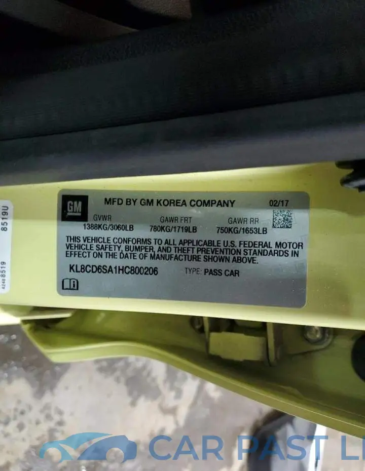 KL8CD6SA1HC800206# 13