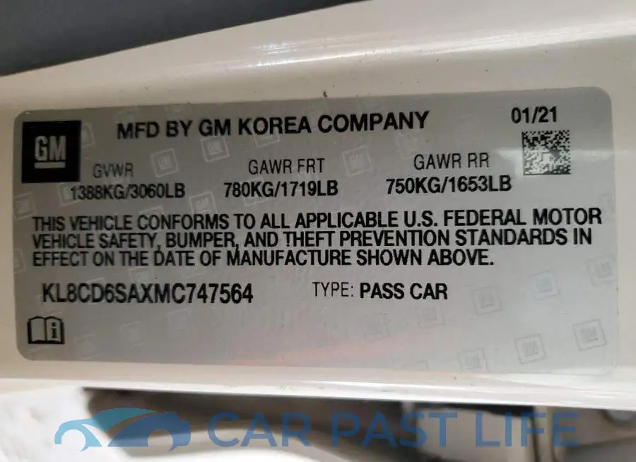 KL8CD6SAXMC747564# 12